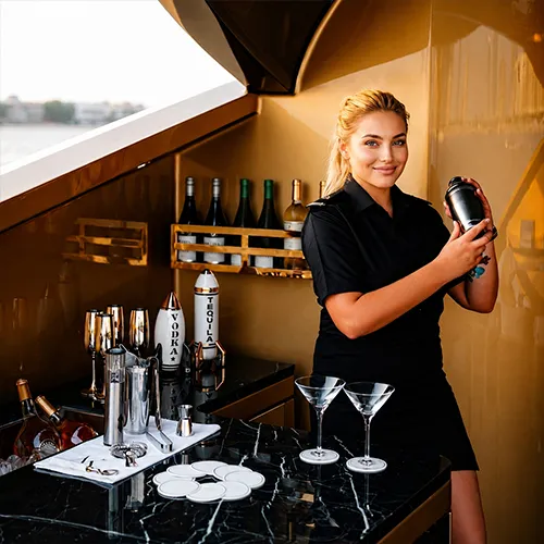 Professional yacht crew delivering premium onboard service | Dxb Charters